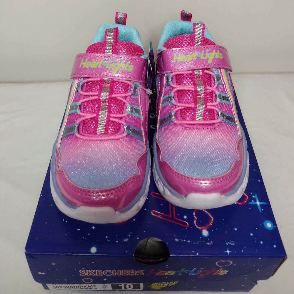 *NIB* Sketchers Girls Light up Rainbow sneakers